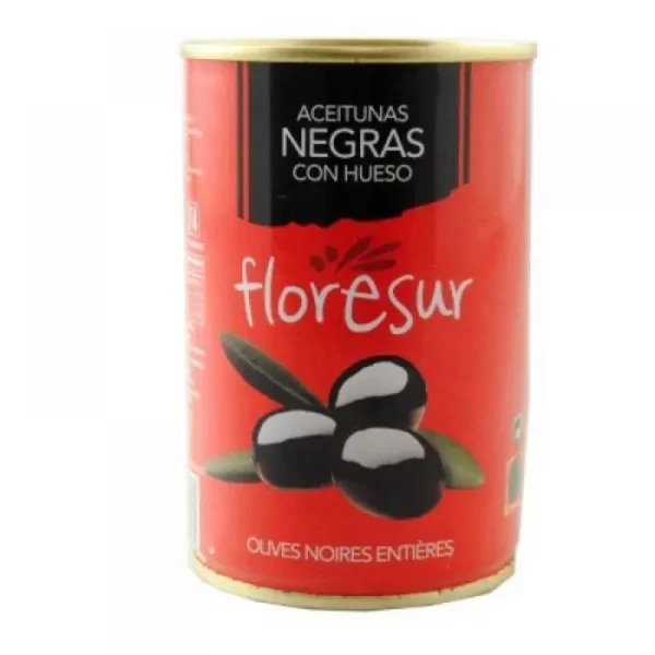 ACEITUNAS NEGRAS HUESO FLORESUR 300 GR UND