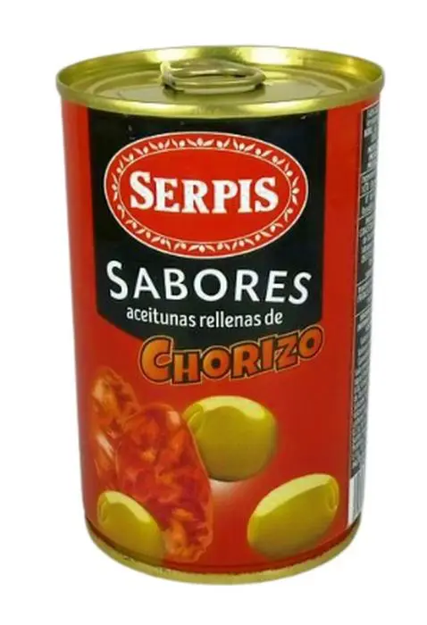 ACEITUNAS RELLE DE CHORIZO LT 300 GR UND