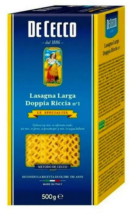 [342-UND] PASTA LASAGNA DE CECCO 500 GR UND