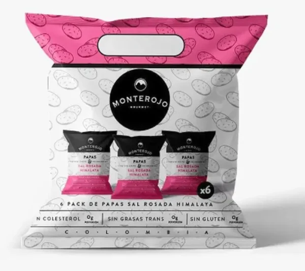 PAPAS FRITAS MONTEROJO SAL ROSADA 25G 6U UND