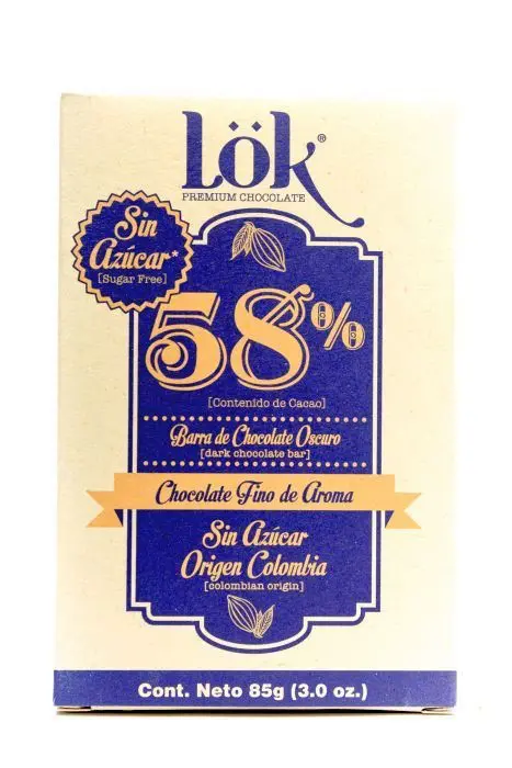 [4720-UND] CHOCOLATE LOK SIN AZUCAR 58% 85 GR UND