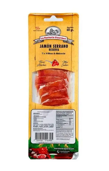 JAMON SERRANO RESERVA LA FACTORIA 60 G UND