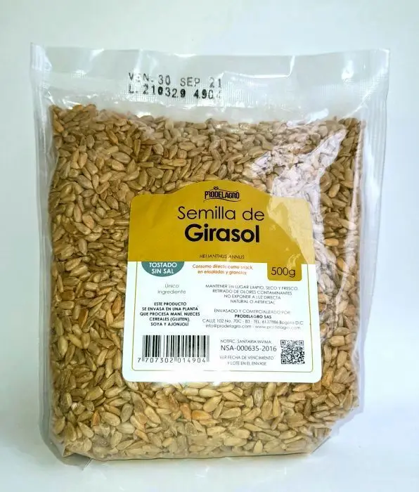 [5146-UND] SEMILLA PRODELAGRO GIRASOL TOSTADO 500 G UND
