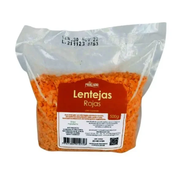 LENTEJA PRODELAGRO ROJA 500 G UND