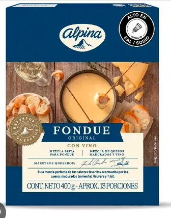 [11428-UND] QUESO FONDUE ORIGINAL CON VINO ALPINA400 UND