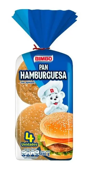 [1829-UND] PAN BIMBO HAMBURGUESA AJONJOLI 210 G UND