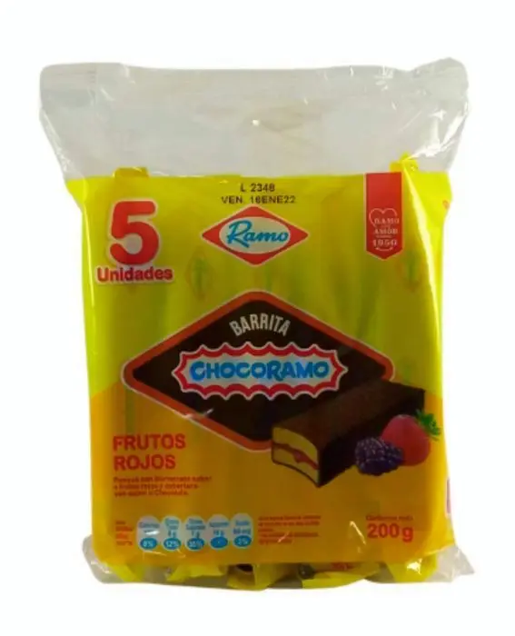 [12508-UND] PONQUE CHOCORAMO BARRITA FRUTOS ROJOS 5U UND