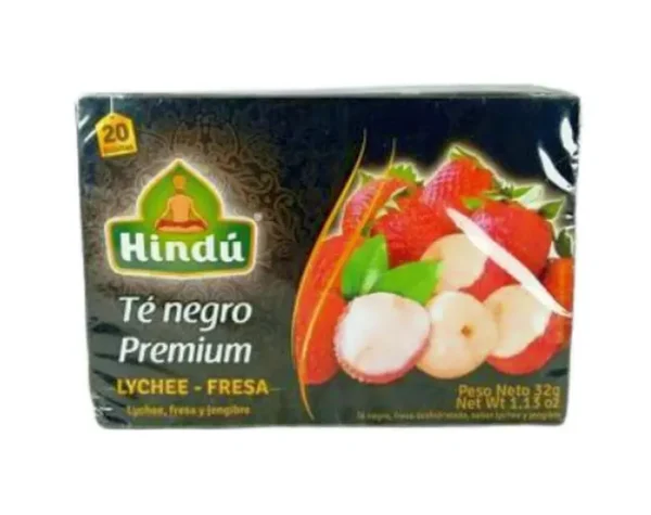 [7774-UND] TE NEGRO PREMIUM LYCHEE FRESA HINDU 32 G UND