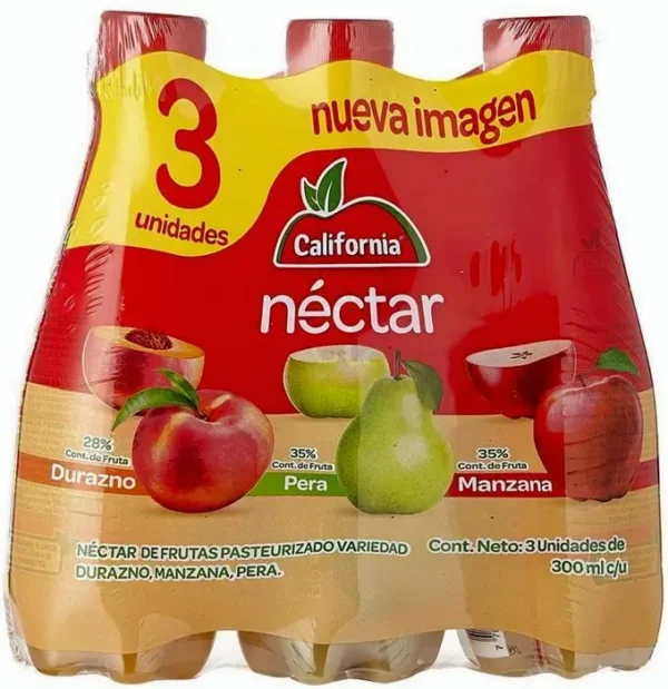 [788-3UN] JUGO NECTAR CALIFORNIA SURT BOTL 300 ML 3 UND