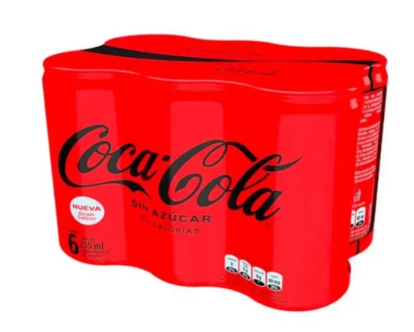 GASEOSA COCA COLA SIN AZUCAR LT 235 ML 6 UND