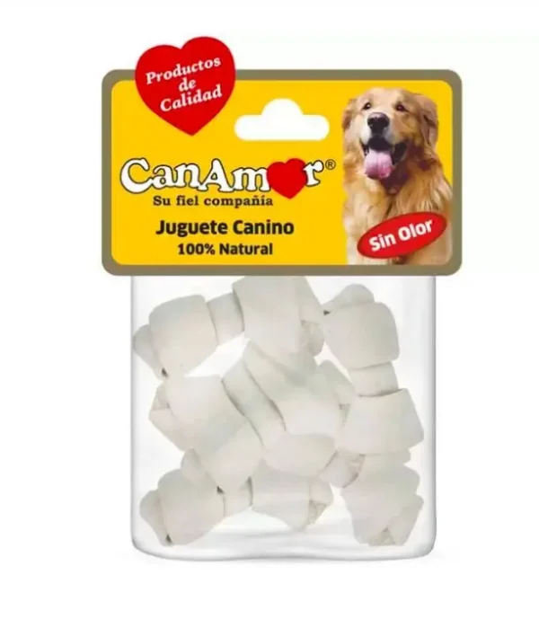 [11002-UND] HUESOS CAN AMOR 2.5 PULG NATURAL 6 U UND