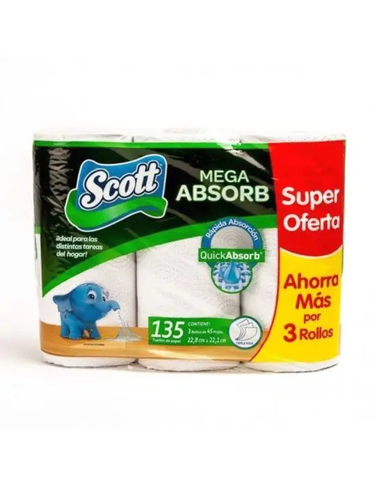 [3933-UND] TOALLA SCOTT COCINA 3 U UND
