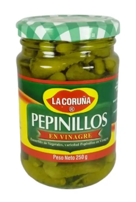 PEPINILLOS VINAGRE LA CORUNA 250 GR UND