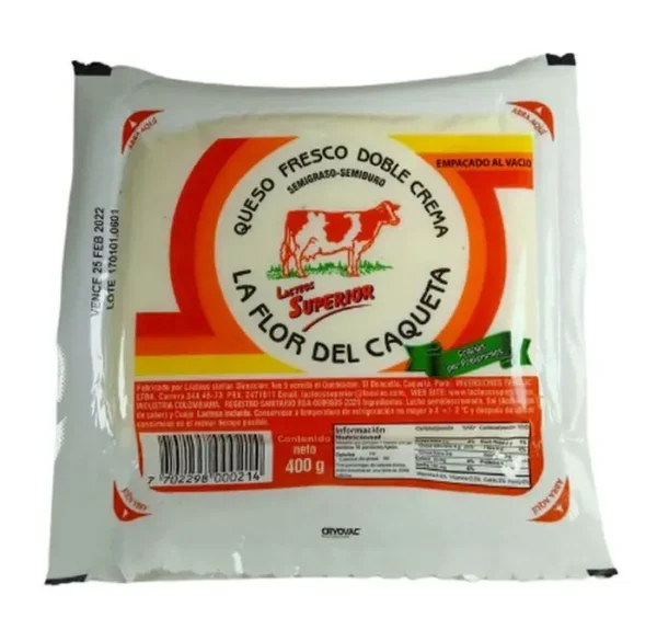 QUESO DOBLE CREMA SUPERIOR 400 GR UND