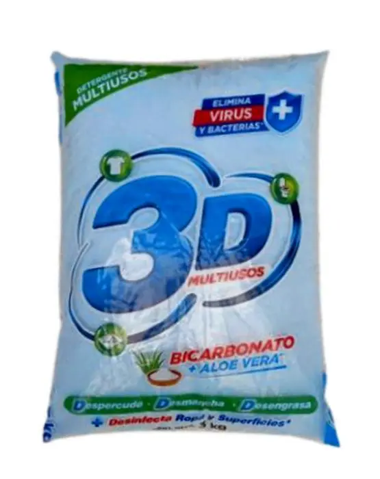[8853-UND] DETERG POLVO 3D BICARB ALOE VERA 3000 G UND