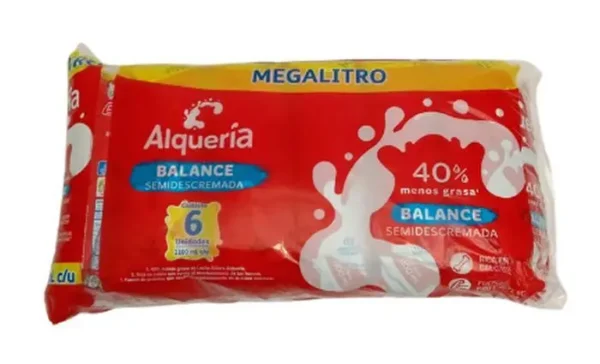 [8419-SI6] LECHE SEMIDESCREMADA BALANC ALQUERIA 1.1 6 UND