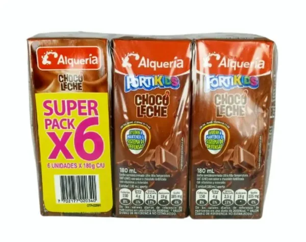 [1571-6UN] CHOCO LECHE FORTIKIDS ALQUERIA 180 ML 6 UND