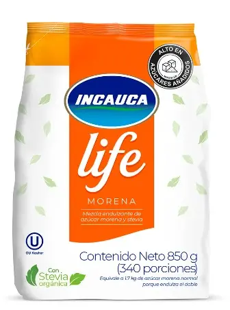 [162-UND] AZUCAR MORENA INCAUCA LIFE CON STEV 850G UND