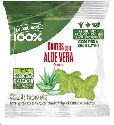 [13056-UND] GOMAS COLOMBINA FRESA CON ALOE VERA 64 G UND