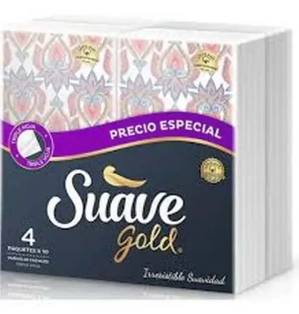 [10037-UND] PANUELOS FACIAL SUAVE GOLD 4 PAQ 18 G UND