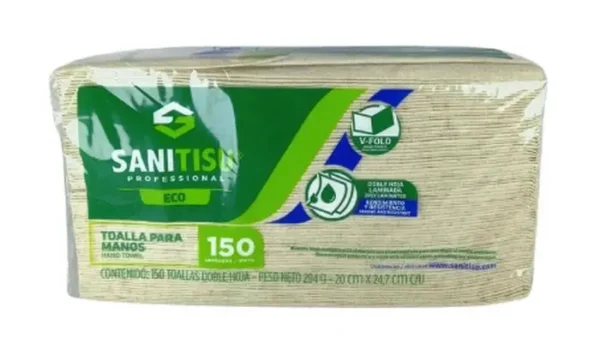[4662-UND] TOALLAS SANITISU ECO PARA MANOS 150 U UND