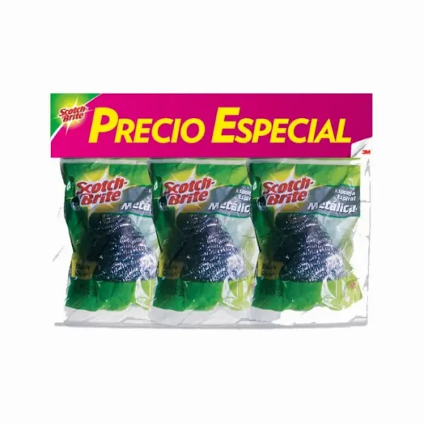 [8916-3UN] ESPONJA SCOTCHBRITE METALICA ESPIRAL 3 UND