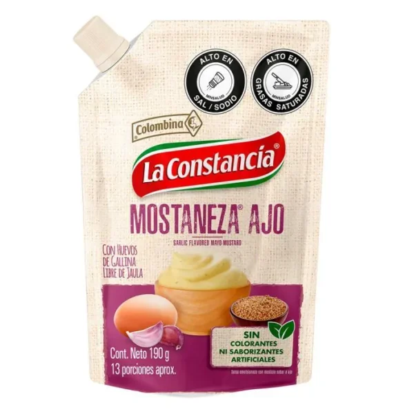 [12706-UND] SALSA MOSTANEZA AJO LA CONSTANCIA 190 G UND