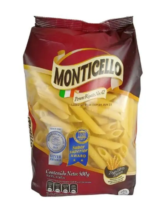 [1540-UND] PASTA PENNE RIGATE MONTICELLO 500 GR UND