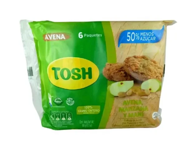 [9307-UND] GALLETA TOSH AVENA MANZANA MANI 180 G UND