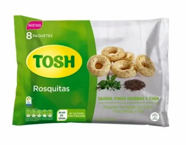 [8516-8UN] PASABO TOSH ROSQUITAS QUESO HIERBAS CHIA 8 UND