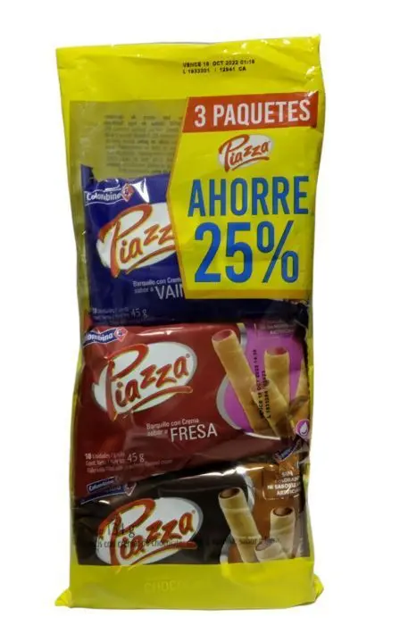 [4926-UND] BARQUILLOS PIAZZA SURT 4.5G 3 U UND