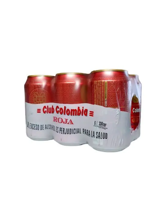 [2767-SIX] CERVEZA CLUB COLOMBIA ROJA LATA 330 ML 6 UND