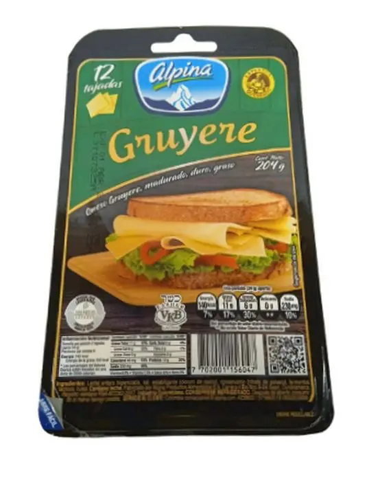 [7623-UND] QUESO GRUYERE TAJADO ALPINA 204 G UND