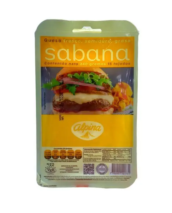 QUESO SABANA TAJADO ALPINA 240 G UND