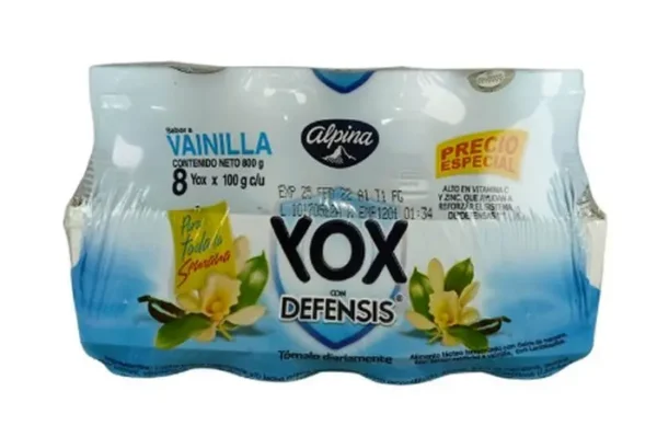 [11331-8UN] YOGURT YOX DEFENSIS VAINILLA 100 G 8 UND