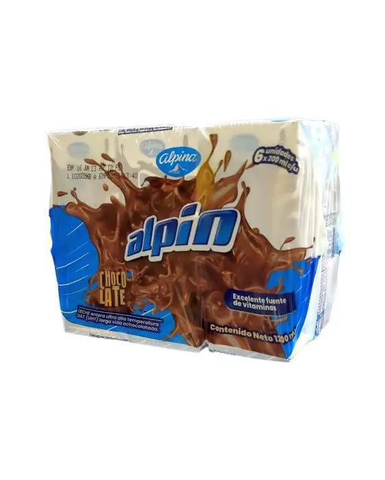 [12771-6UN] LECHE ALPIN CHOCOLATE CJ 200 ML 6 UND