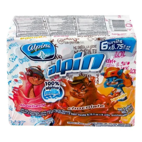[12471-UND] LECHE ALPIN VAIN FRESA CHOCO CJ 200ML 6U UND