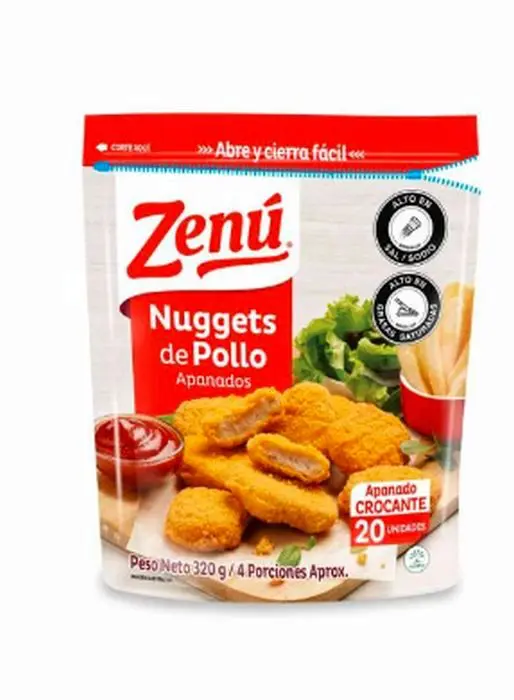 [10864-UND] NUGGETS DE POLLO APANADO ZENU 320 G UND