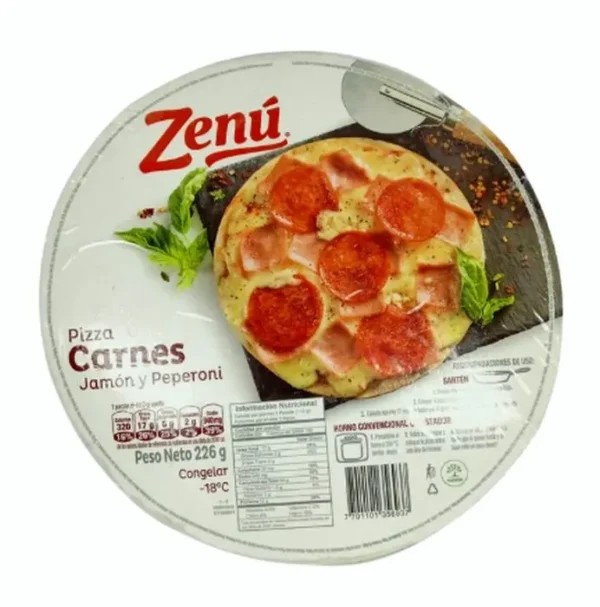 [12370-UND] PIZZA CARNES JAMON Y PEPERONI ZENU 226 G UND