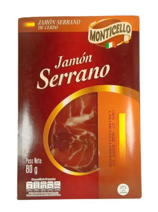 [2557-UND] JAMON SERRANO MONTICELLO DE CERDO 80 GR UND