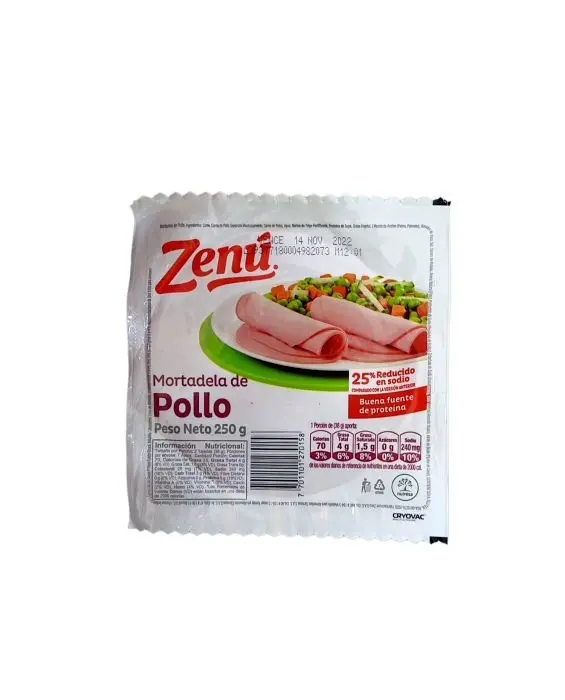 MORTADELA POLLO ZENU 250 GR UND