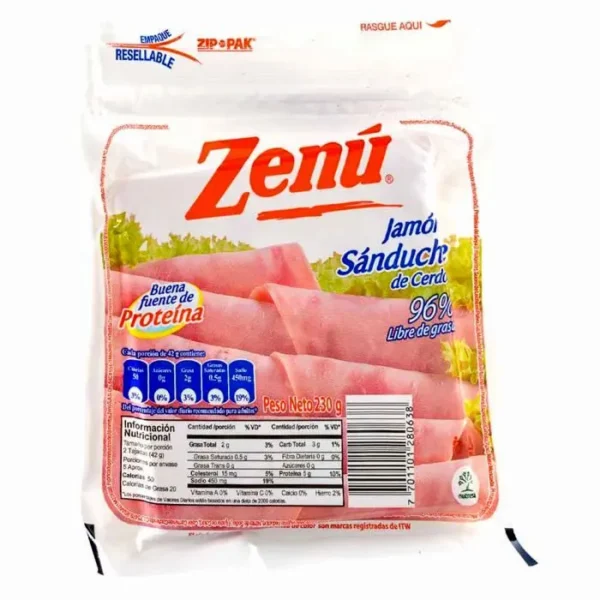 [11008-UND] JAMON SANDUCHE ZENU 230 G UND