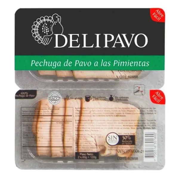 PECHUGA DE PAVO PIMIENTAS DELIPAVO 120 G UND
