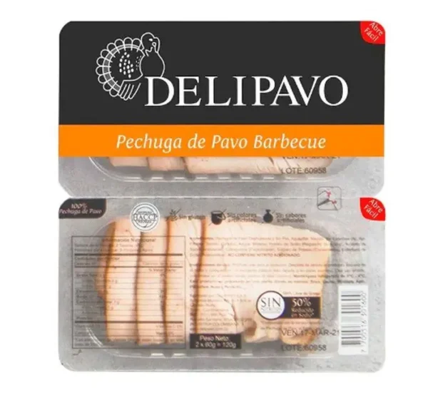PECHUGA DE PAVO BARBECUE DELIPAVO 120 GR UND