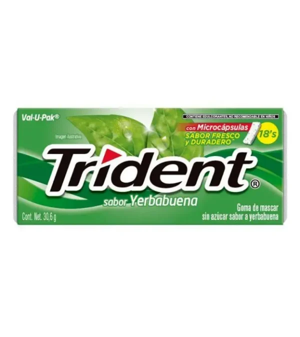 [11746-UND] CHICLE TRIDENT YERBABUENA 30.6 G UND