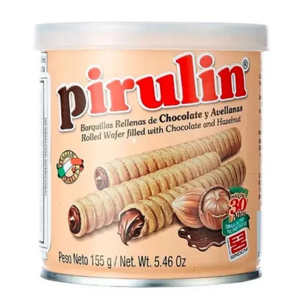 [7682-UND] BARQUILLOS DE CHOCOL PIROULINE TR 155GR UND