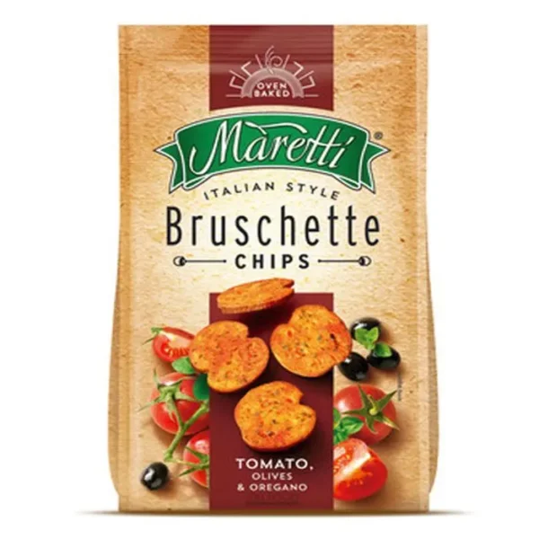 SNACK MARETTI BRUSCHETTE CHIPS TOMATO 85 UND