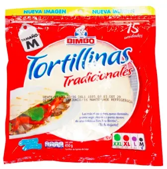[12642-UND] TORTILLA BIMBO RAPIDITAS CLASICA L 450 G UND