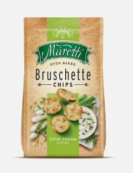 SNACK MARETTI BRUSCHETTE CHIPS CEBOL 85G UND