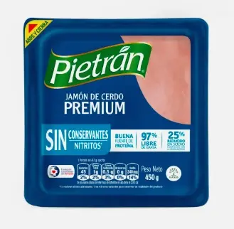 [12423-UND] JAMON PIETRAN DE CERDO PREMIUM 450 G UND